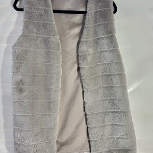 Gray Faux Fur Vest